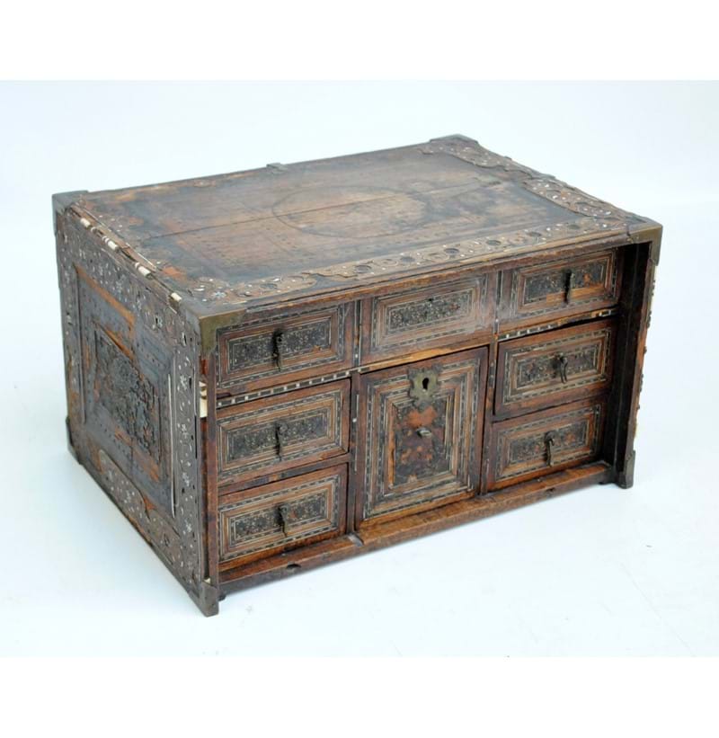 An 18th century Indo-Portuguese table top cabinet.